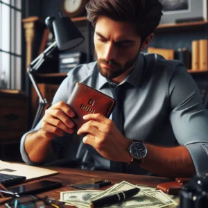 ארנק עם חריטה לגבר