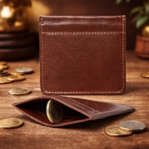 ארנק מטבעות מעור איטלקי חום – Leather Coin Purse Made in Italy 8067